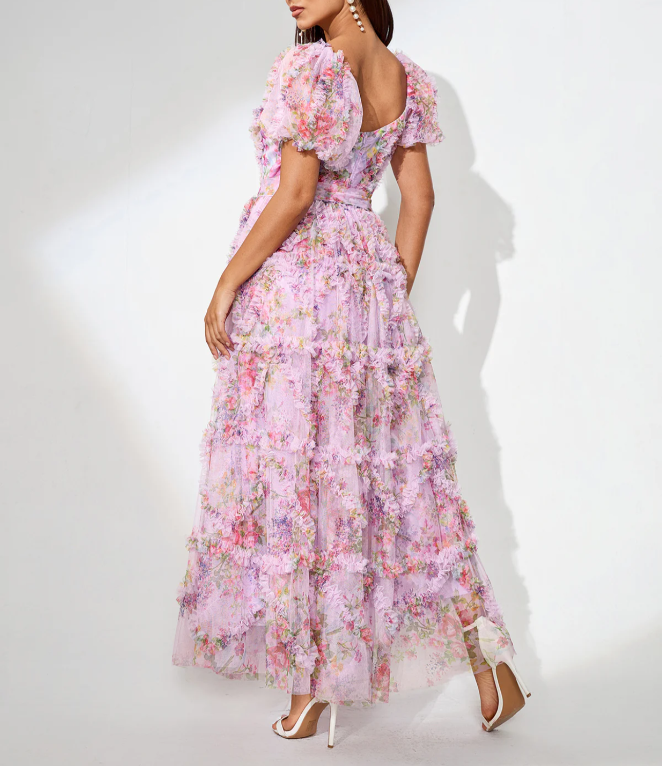 ACALIA Puff Sleeve Floral Fairy Dress