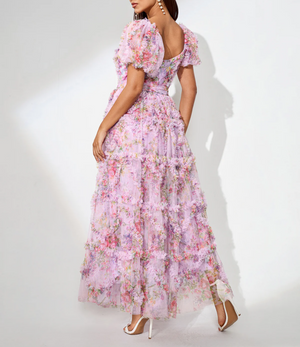 ACALIA Puff Sleeve Floral Fairy Dress