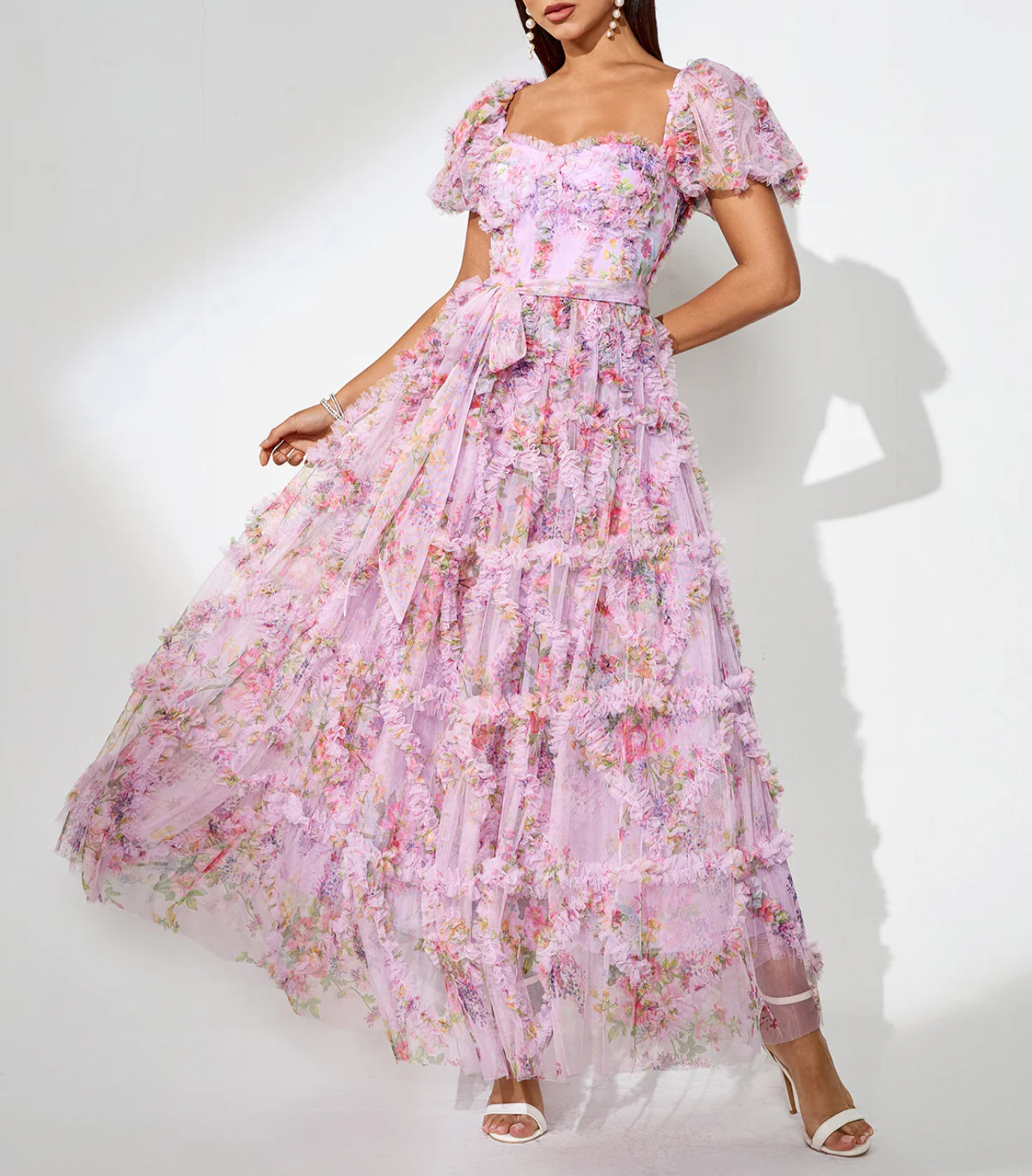 ACALIA Puff Sleeve Floral Fairy Dress