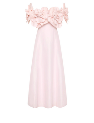 VANESSA Off Shoulder 3D Flowers Maxi Bodycon Dress