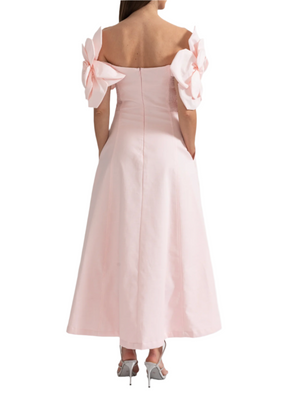 VANESSA Off Shoulder 3D Flowers Maxi Bodycon Dress
