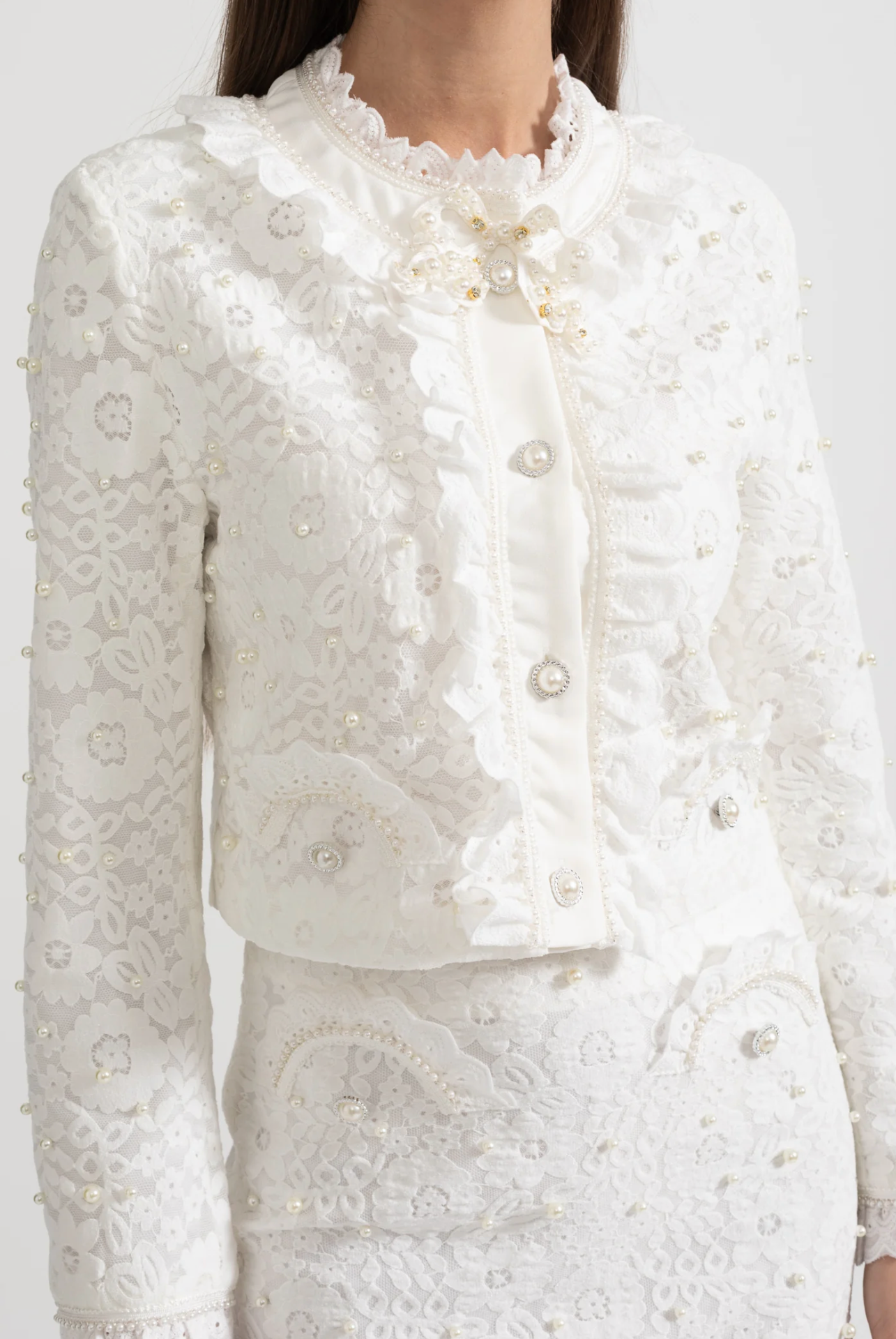 ANNIKA TWO-PIECE ENSEMBLE WITH EXQUISITE PEARL EMBELLISHMENTS SET