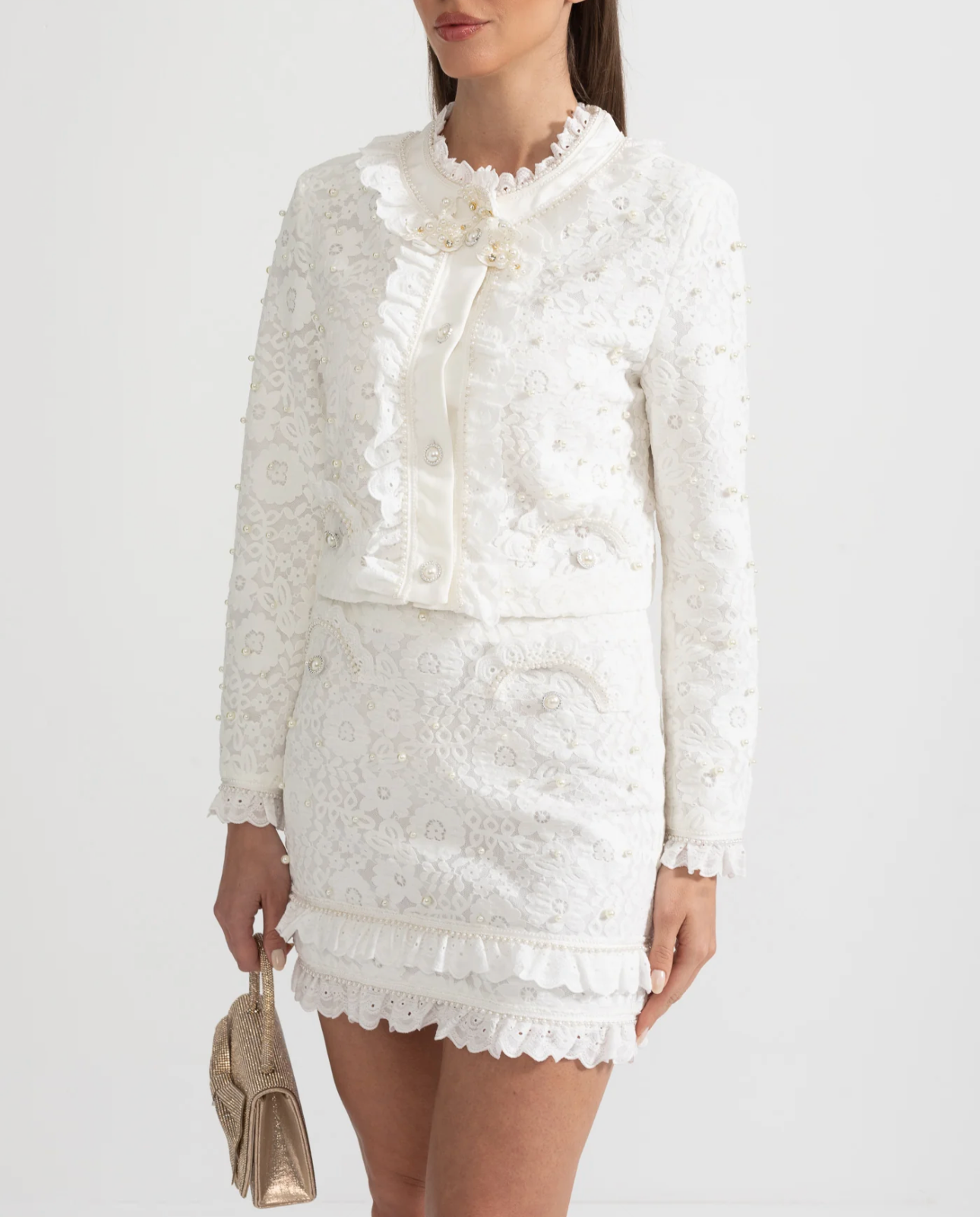 ANNIKA TWO-PIECE ENSEMBLE WITH EXQUISITE PEARL EMBELLISHMENTS SET