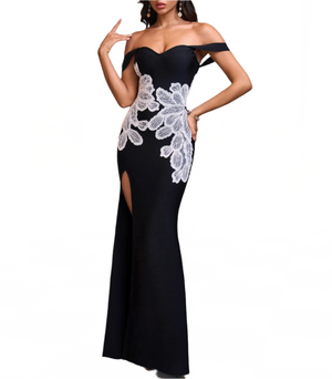 GALIANA Off Shoulder Floral Bandage Dress