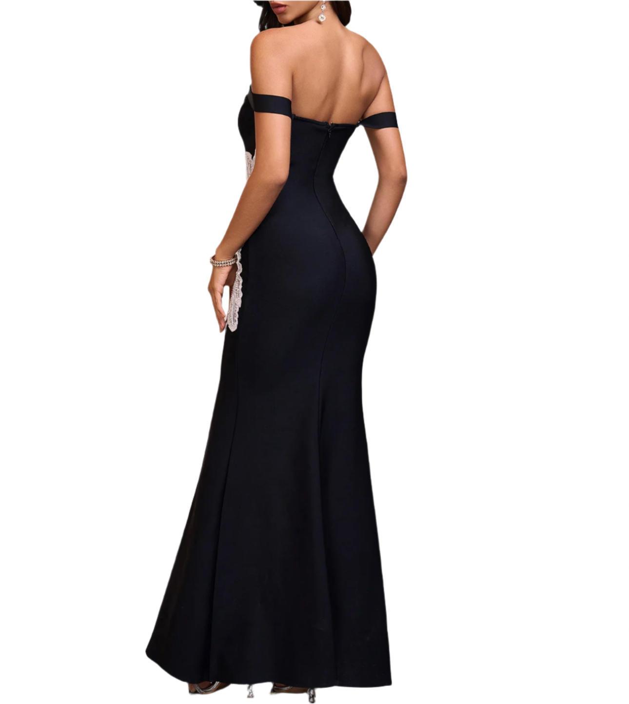 GALIANA Off Shoulder Floral Bandage Dress