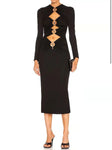 NEXT DAY DELIVERY ADELAIDA Long Sleeve Cut Out Rings Bandage Dress
