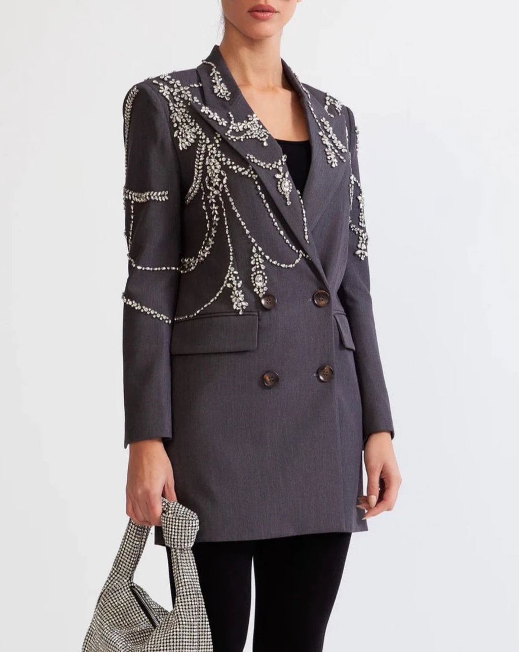 NEXT DAY DELIVERY JAFIT Crystals Blazer Dress