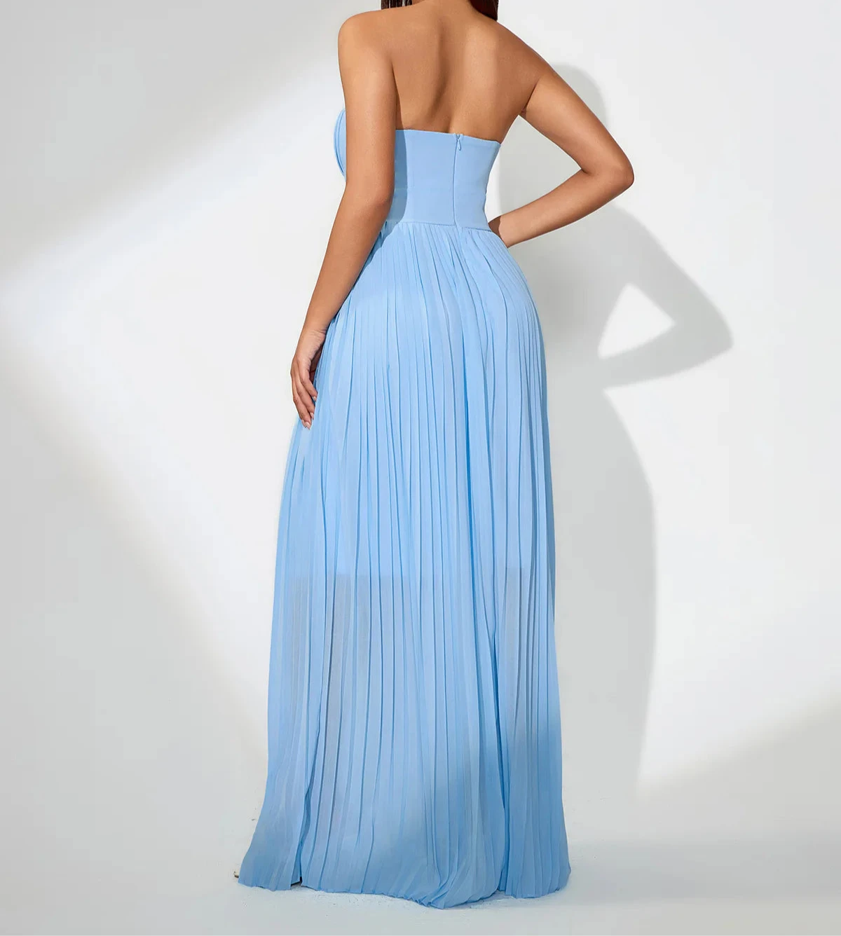 KASIAH Ocean Blue Strapless Maxi Dress