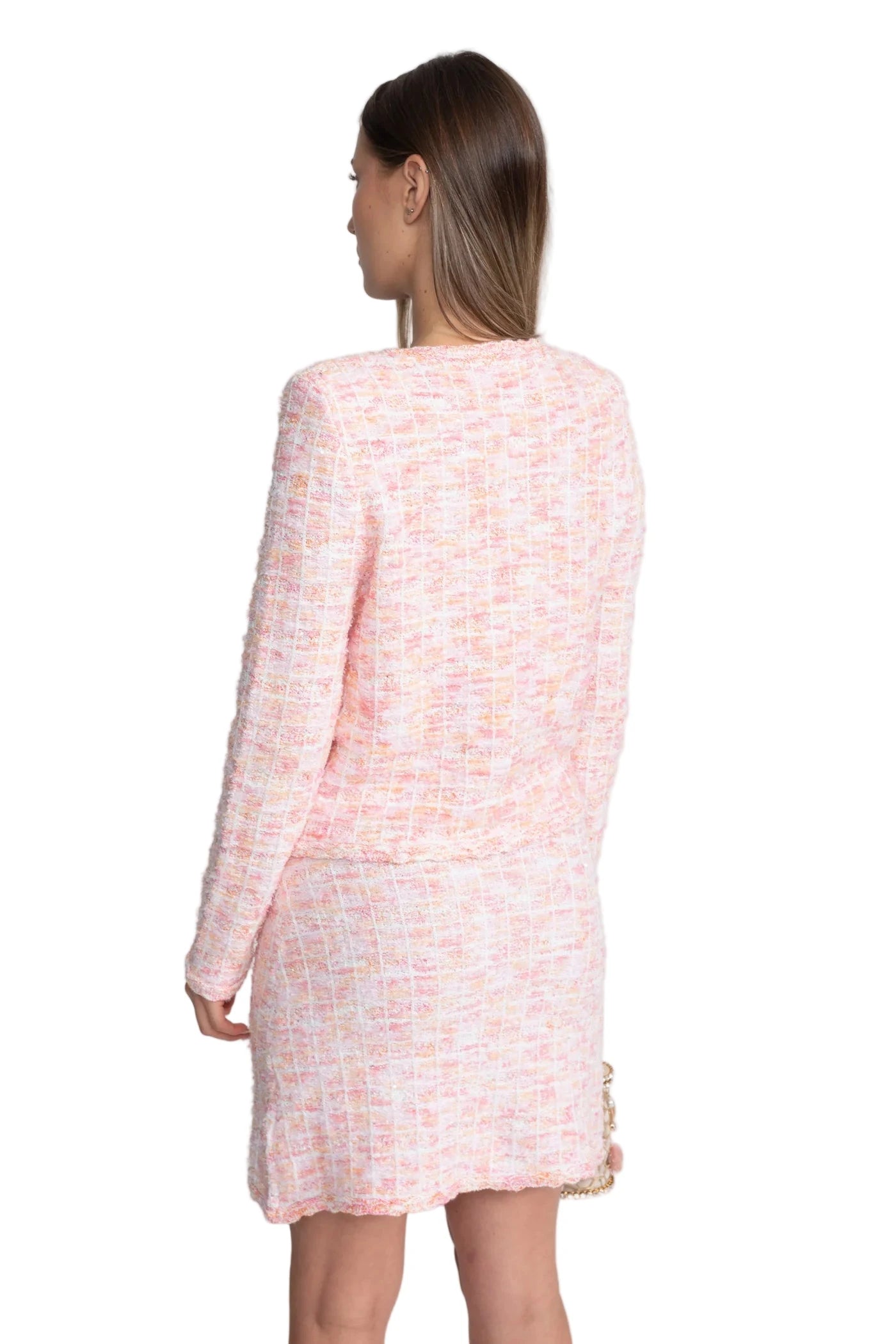 KIMBERLY Tweed Embellished Buttons Bodycon Set