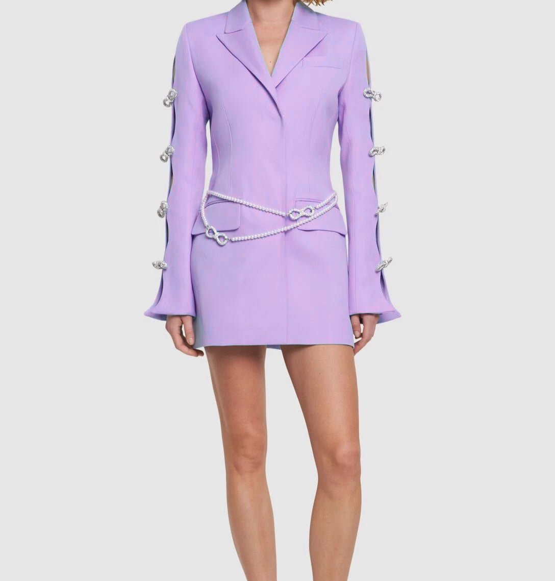blazer dress bodycon Hfyihgf Blazer Dress for Women Elegant Notched V Neck Long Sleeve Formal Dress Double Breasted Work Business Bodycon Dresses(White,M)