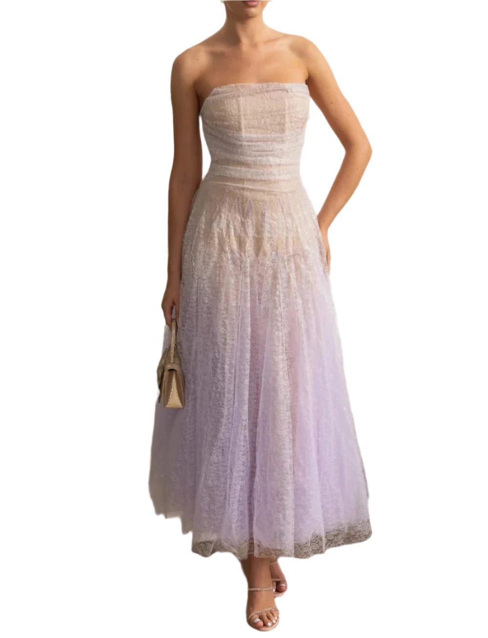 LUDA Lace Strapless Maxi Bodycon Dress