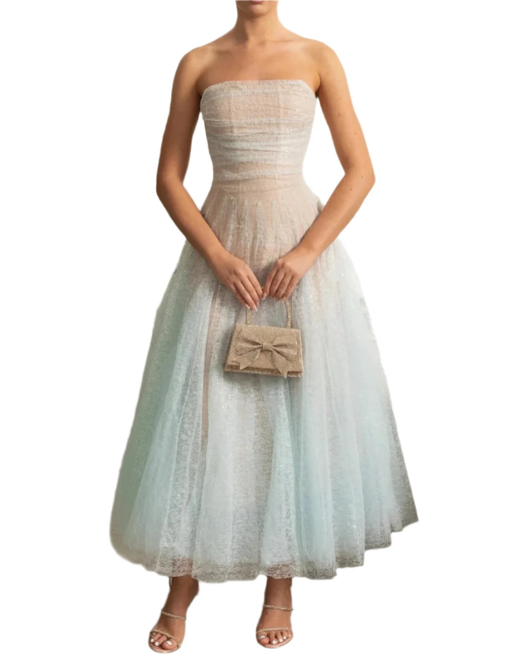 LUDA Lace Strapless Maxi Bodycon Dress