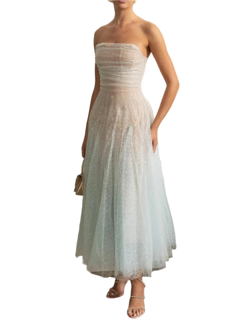 LUDA Lace Strapless Maxi Bodycon Dress