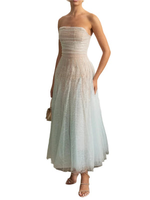LUDA Lace Strapless Maxi Bodycon Dress