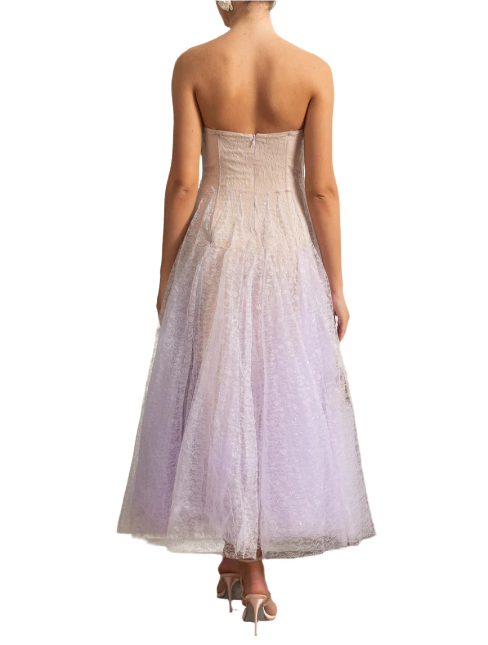 LUDA Lace Strapless Maxi Bodycon Dress