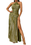 MAITANE Open Back Gloss Maxi Dress