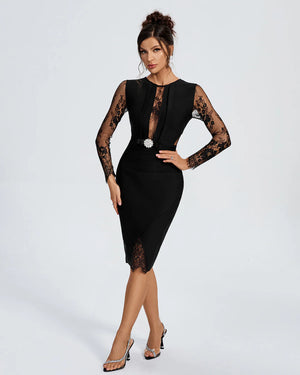 MIRARI Sexy Bandage Midi Dress