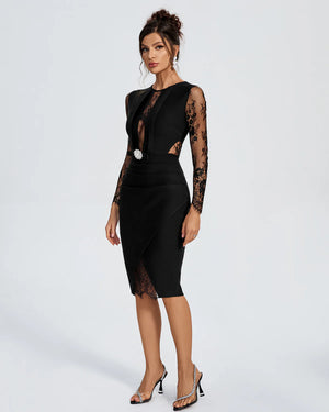 MIRARI Sexy Bandage Midi Dress PinkApple Dresses MIRARI Sexy Bandage Midi Dress PinkApple Dresses