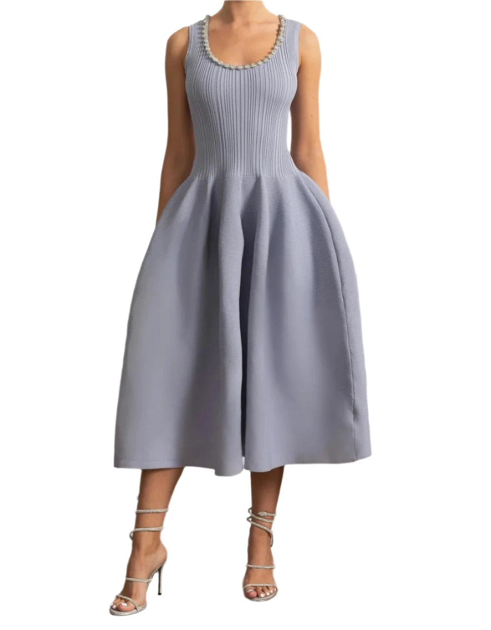 MURA Knit Crystals Midi Bodycon Dress