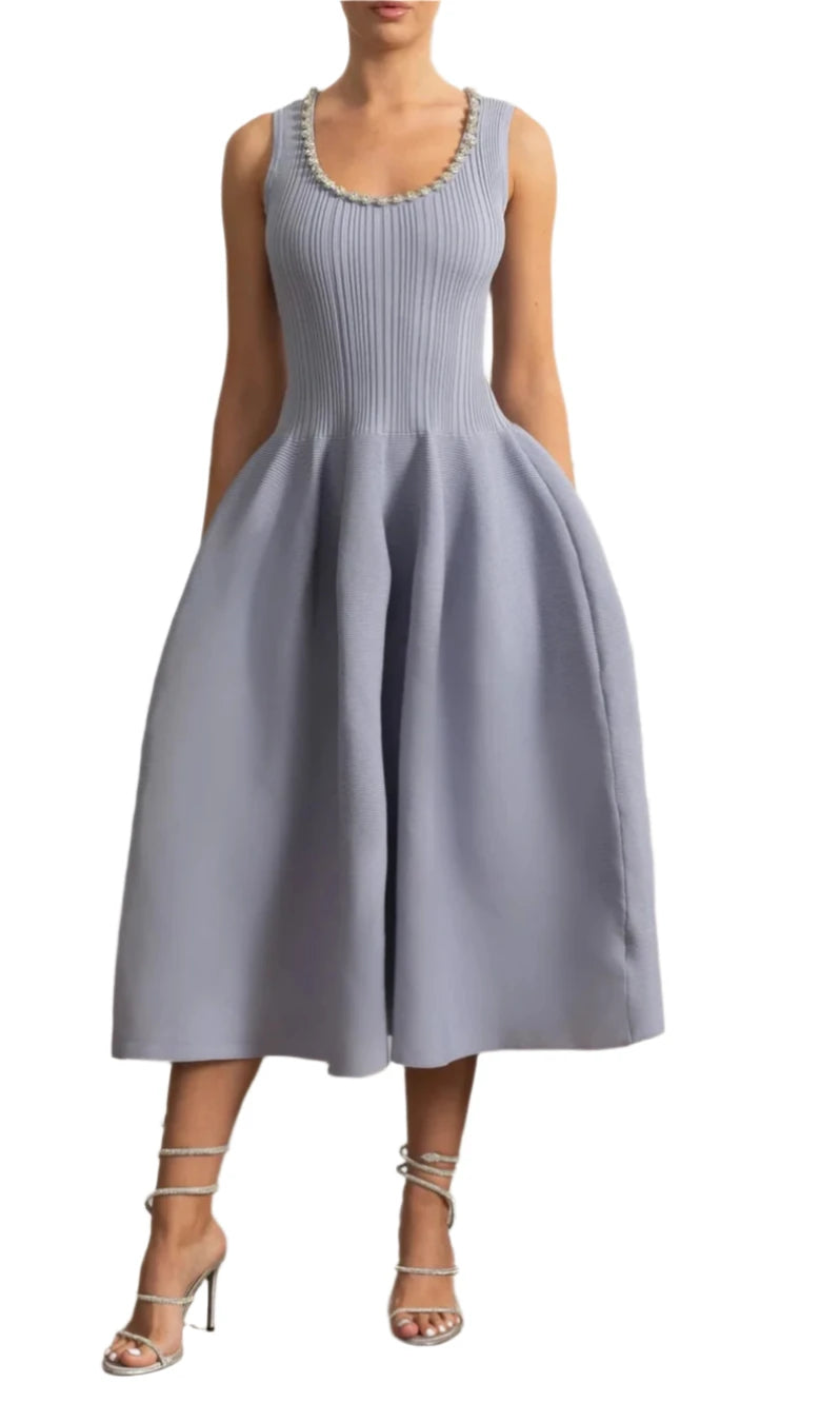 MURA Knit Crystals Midi Bodycon Dress