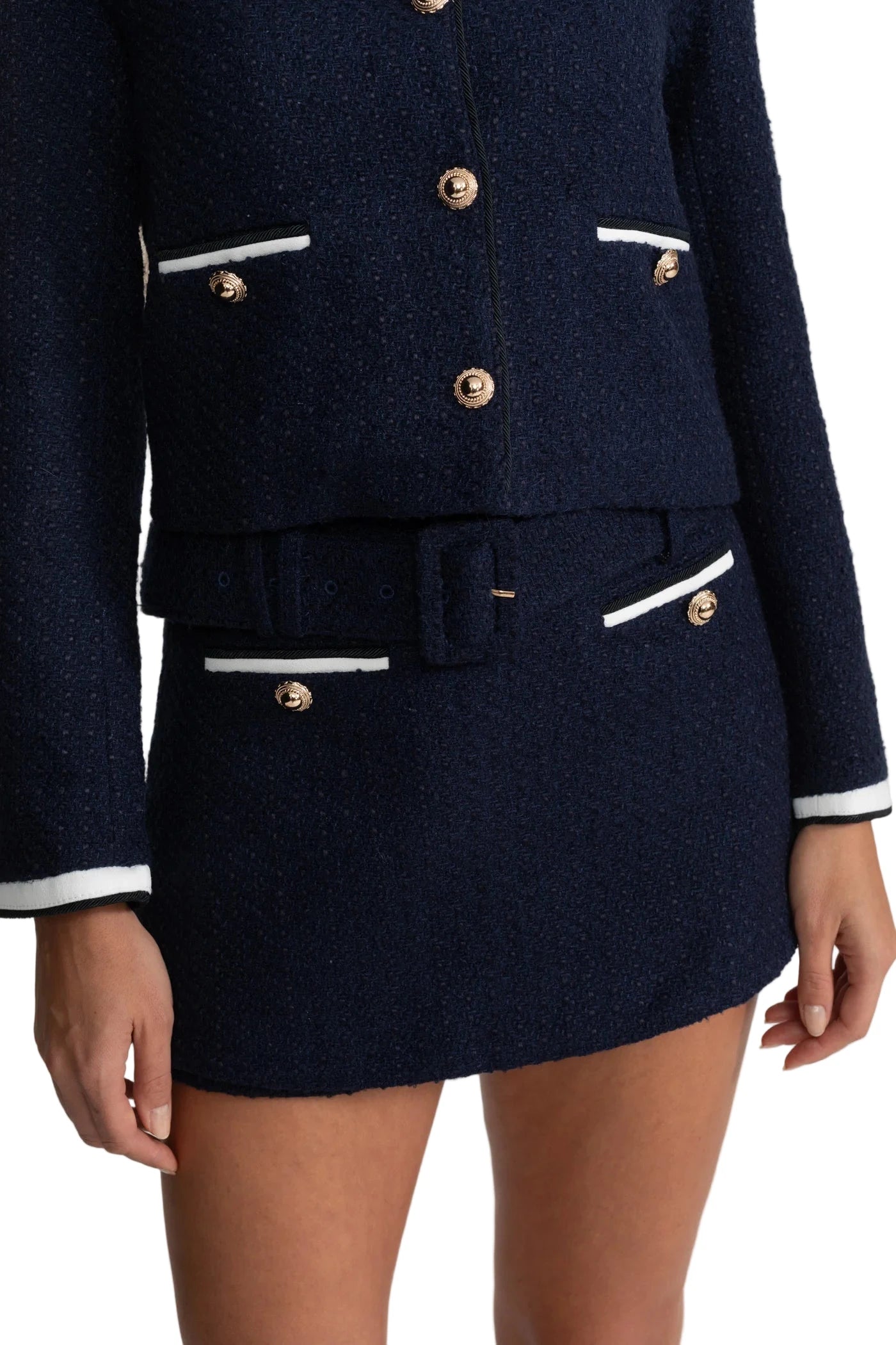 NAKIA Tweed Jacket and Skort Bodycon Set