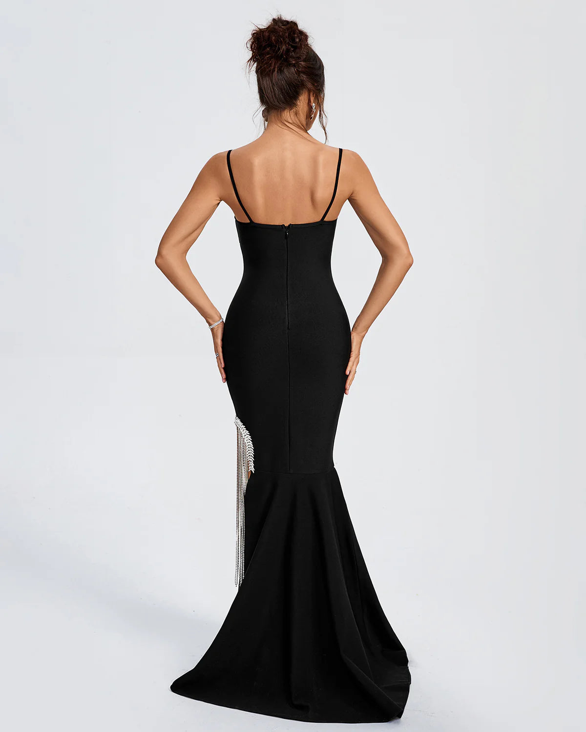 NAYA Rhinestone Trim Bandage Maxi Dress