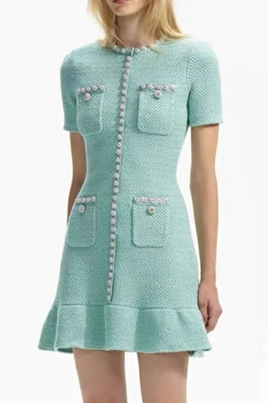 PAOLINA Knit Mini Bodycon Dress