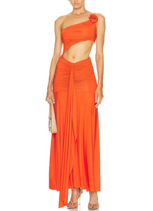 VANIA Orange Cut out Bodycon Dress
