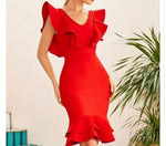 NEXT DAY DELIVERY KLARA Red Mermaid Bandage Dress