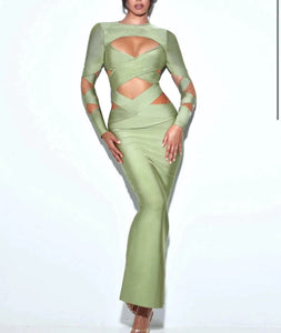 NEXT DAY DELIVERY SANDY Cut Out Maxi Bandage Dress