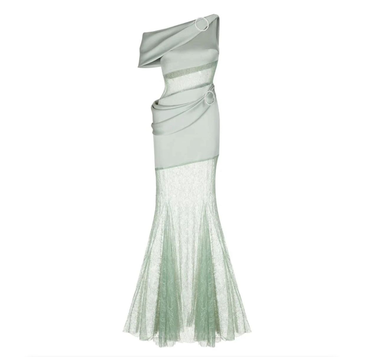 NEXT DAY DELIVERY AKASYA Asymmetrical Lace Maxi Bodycon Dress