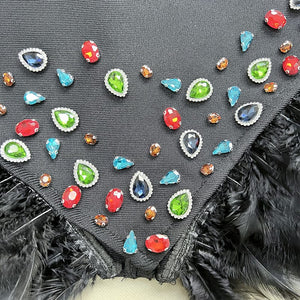 BRITA Crystals Feathers Bandage Dress
