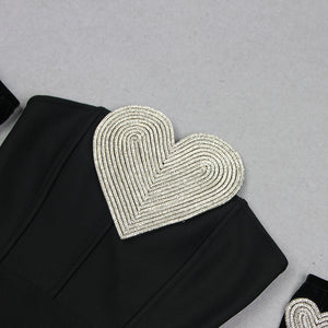 RAIZEL Heart Gloves Mini Bandage Dress