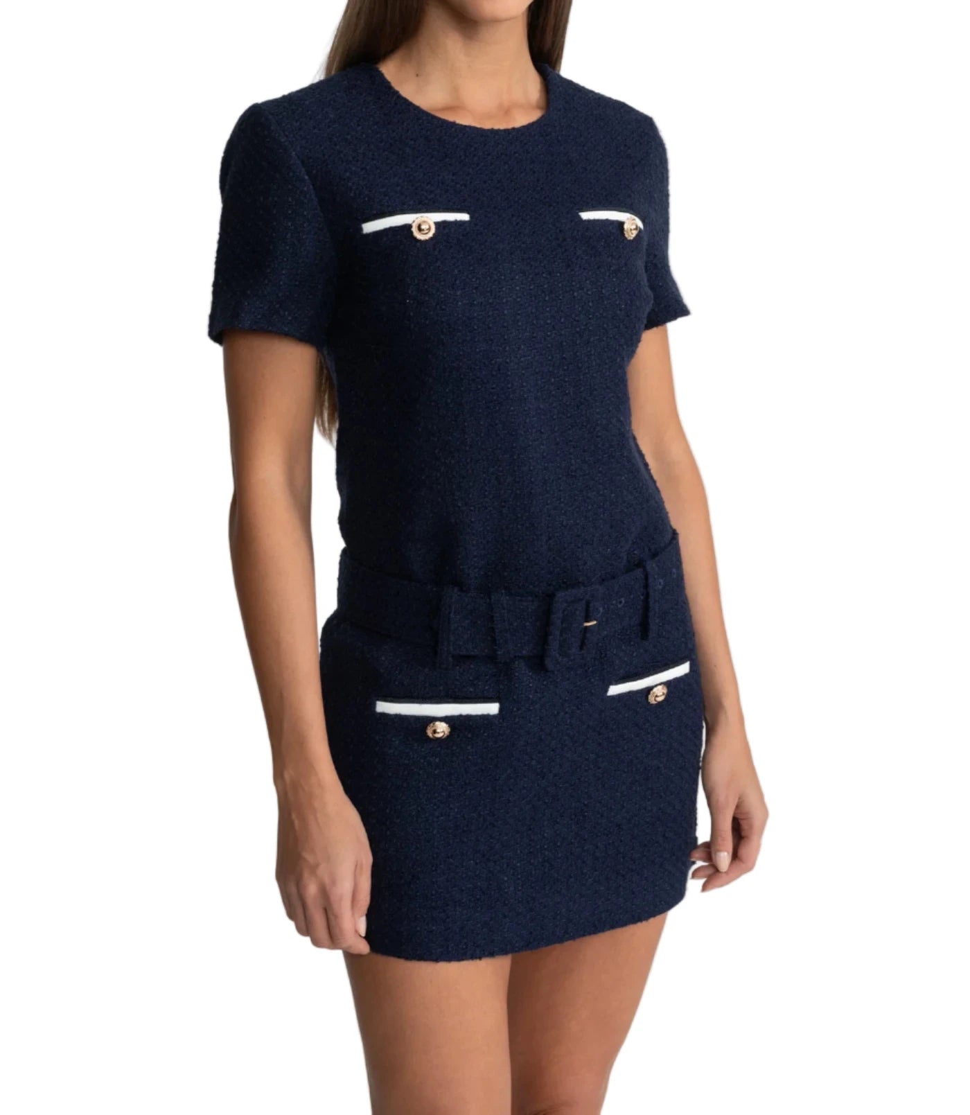 RIMA Tweed Mini Bodycon Dress