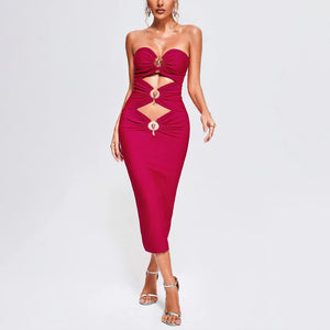 RONNIE Sexy Rings Bandage Dress