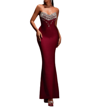 SARA Crystal Applique Bandage Prom Gown