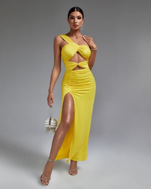 SUSAN One Shoulder Side Slit Maxi Dress