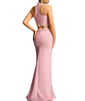 SUSANA Pearl Embellished Two Piece Bandage Set