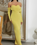 BERTINA Long Sleeve Strapless Bandage Dress