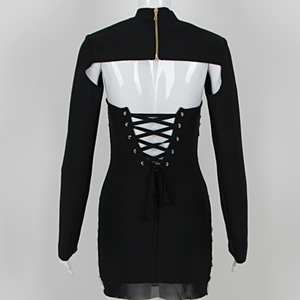 CHRISTY Long Sleeve Crystals Mini Bandage Dress PinkApple Dresses CHRISTY Long Sleeve Crystals Mini Bandage Dress PinkApple Dresses