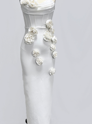 MANUELA Strapless Flowers Bandage Dress