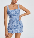 DOROTEA Floral Applique Corset Mini Dress