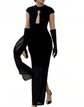 VEIVE Black Transparent Midi Bodycon Dress