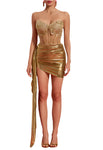 NEXT DAY DELIVERY BIRTE Glamorous Strapless Mini Draped Dress