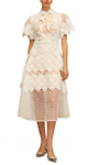ALONA Floral Lace Midi Bodycon Dress