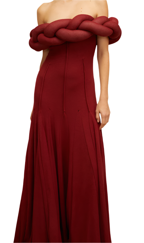 ALONIT Big Braid Knit Maxi Dress