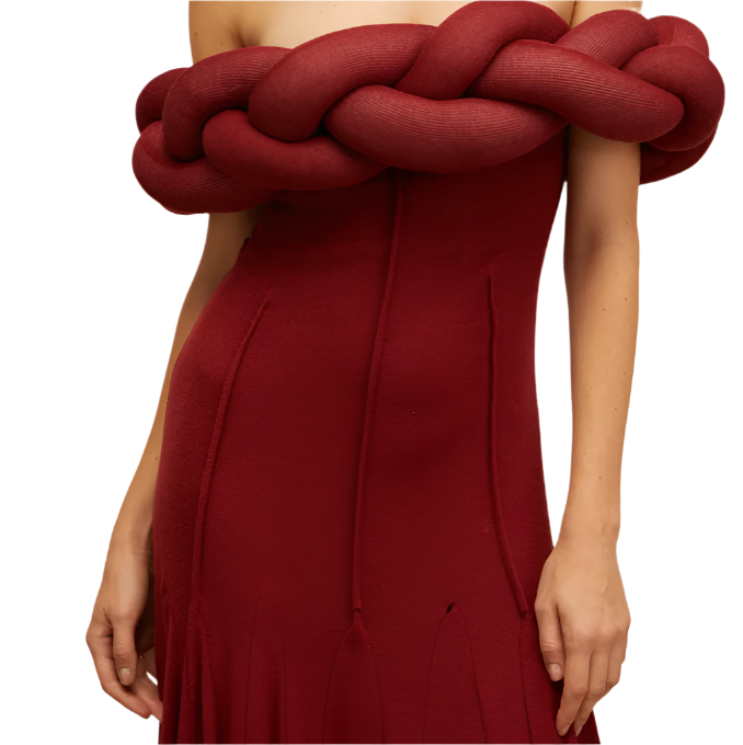 ALONIT Big Braid Knit Maxi Dress