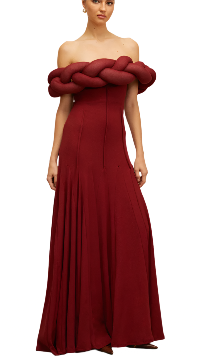 ALONIT Big Braid Knit Maxi Dress