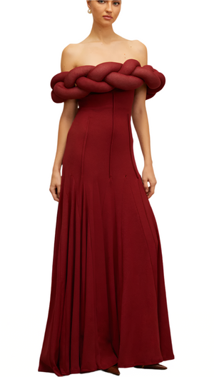 ALONIT Big Braid Knit Maxi Dress