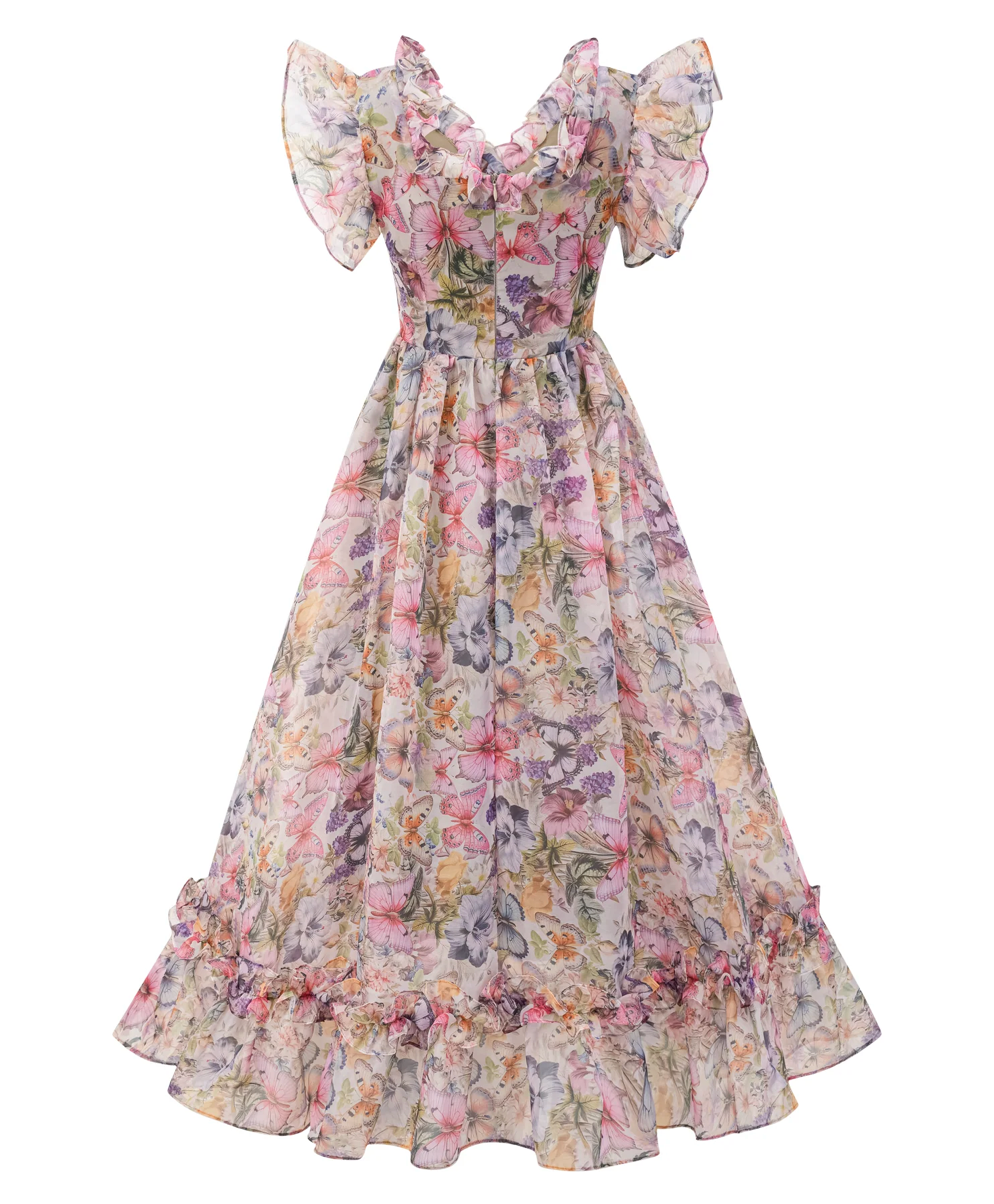 VENA Off Shoulder Floral Maxi Bodycon Dress